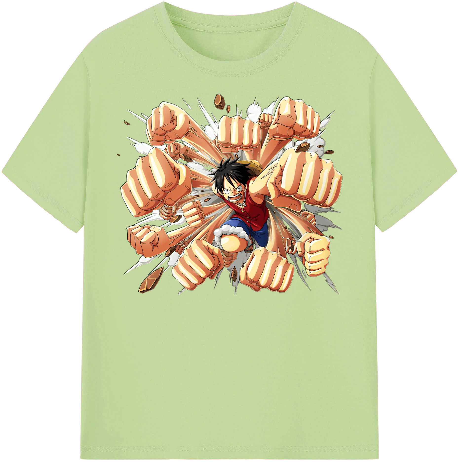 ワンピース モンキー・D・ルフィ ONE PIECE Monkey D. Luffy 綿100％半袖Tシャツ（フロントプリント）